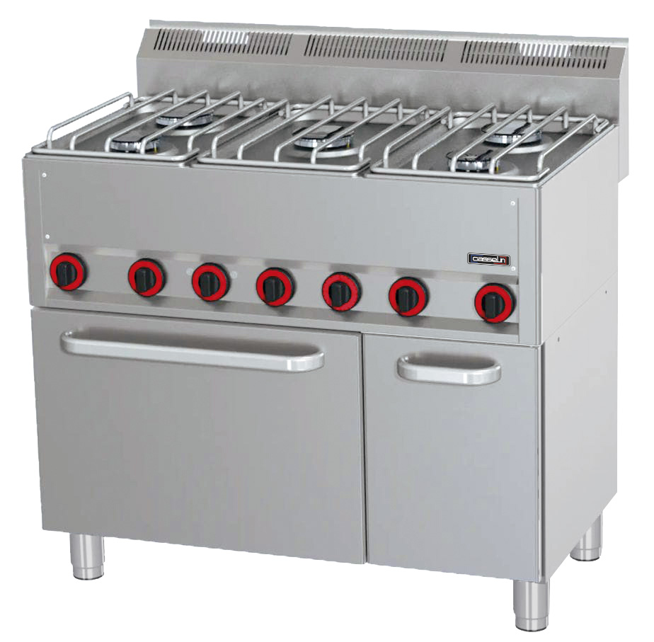 Fourneau gaz 5 feux avec four électrique ventilé GN 1/1 P 99