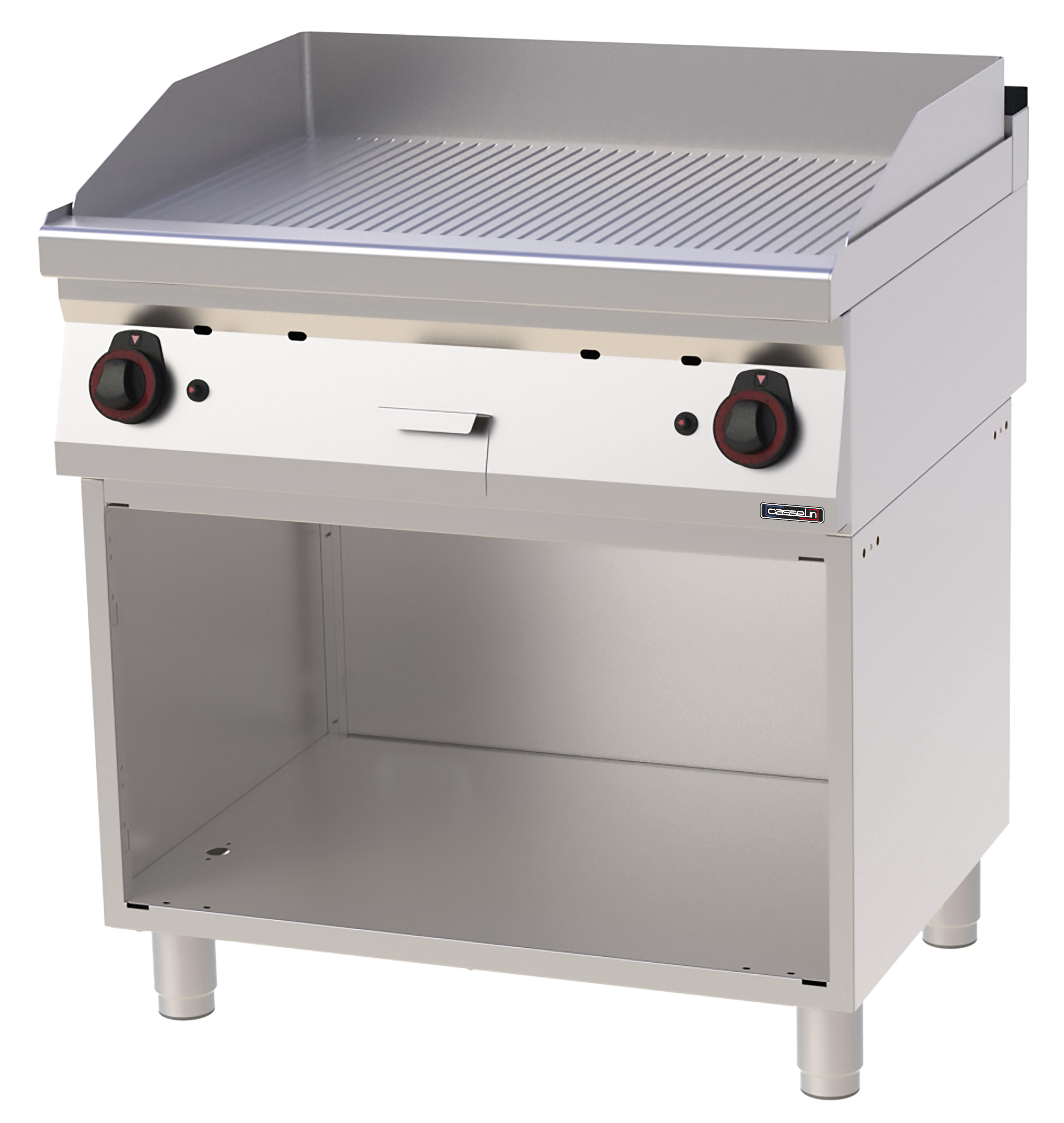 Plaque à snacker Fonte Rainurée avec soubassement Gaz 80