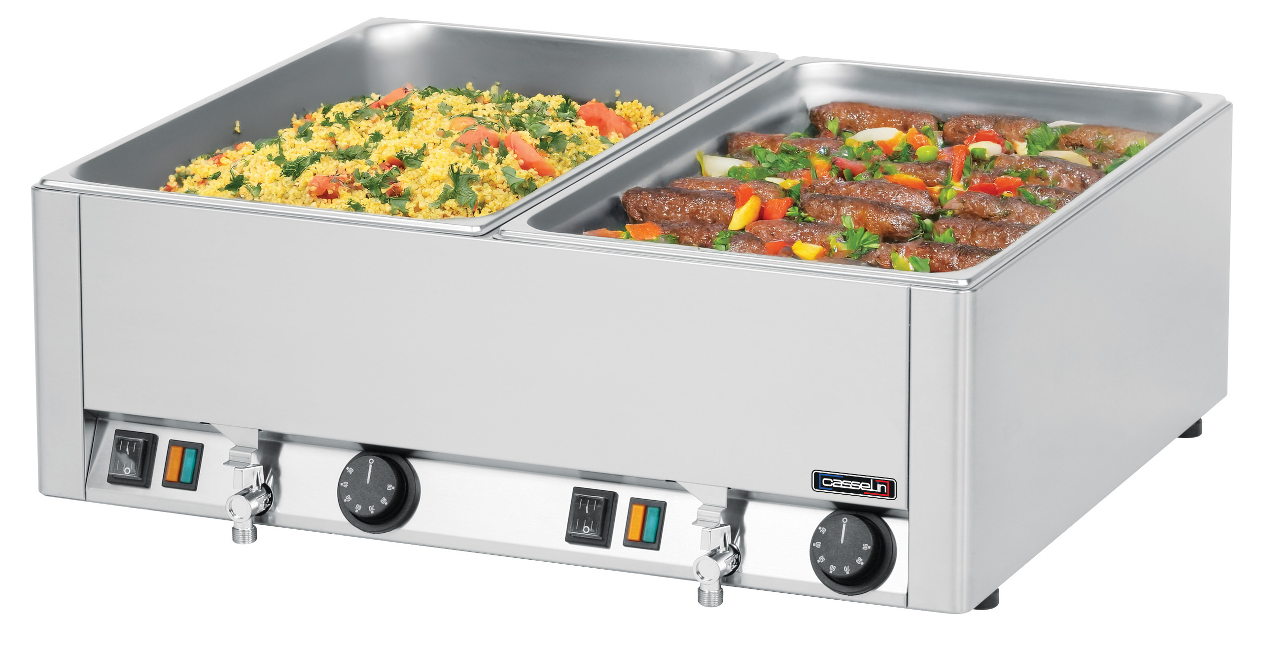 Double bain-marie GN 1/1 avec 2 robinets de vidange