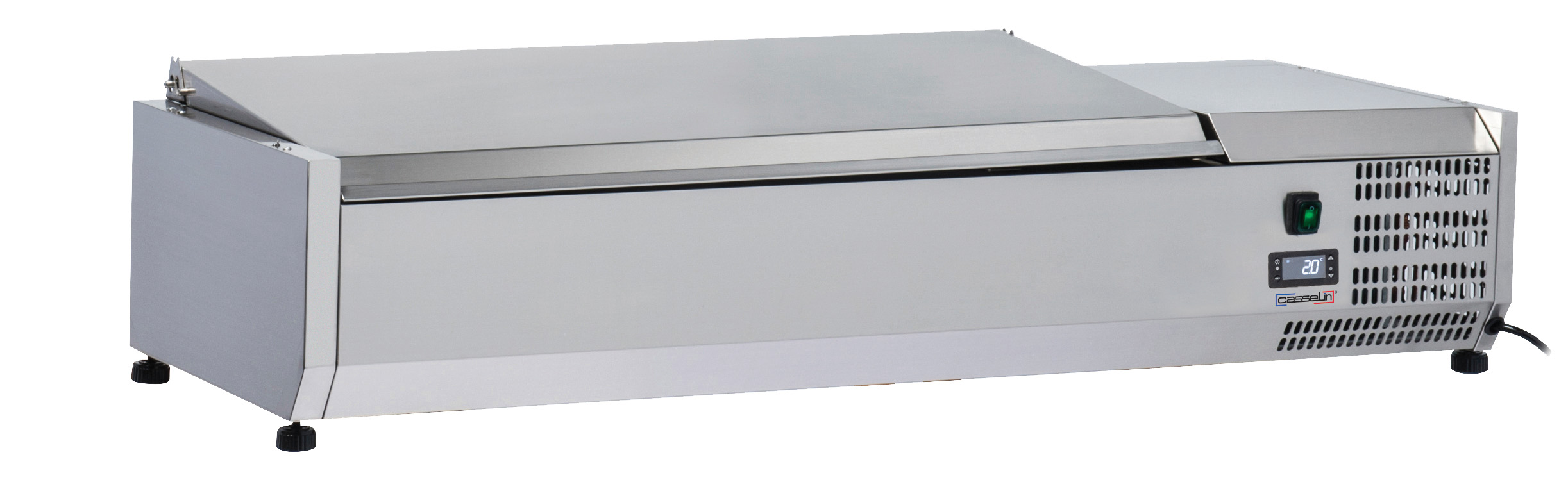 Saladette à poser 3 x GN 1/3 + 1 GN 1/2 avec couvercle